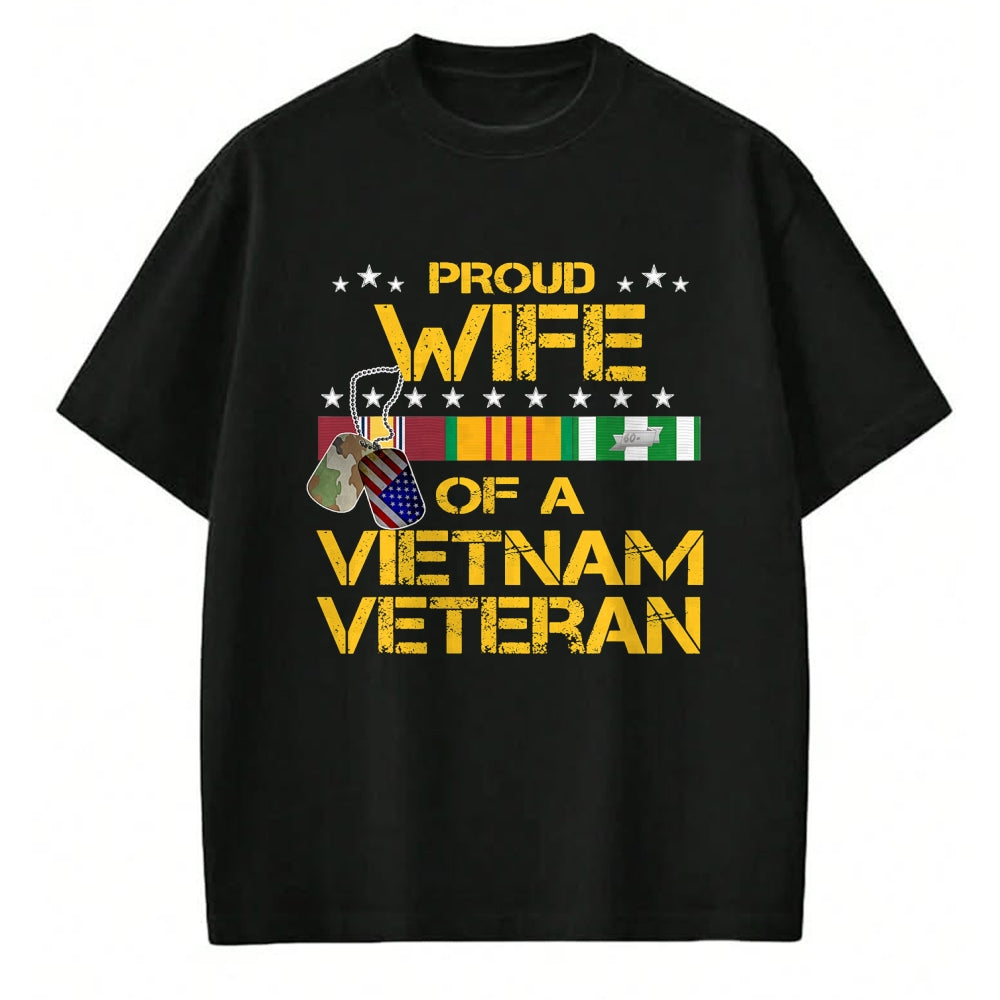 Best Husband Shirt, Wife and Husband Unisex T-Shirt/Hoodie/Sweatshirt HLT00 - Proud Wife of A Vietnam Veteran My Husband is A Hero T-Shirt T-Shirt