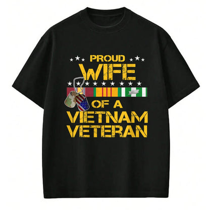 Best Husband Shirt, Wife and Husband Unisex T-Shirt/Hoodie/Sweatshirt HLT00 - Proud Wife of A Vietnam Veteran My Husband is A Hero T-Shirt T-Shirt