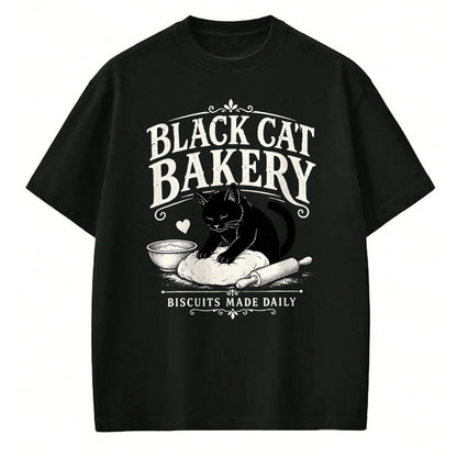 Cat Love Shirt, Funny Cat Lover Gift UnisexT-Shirt/Hoodie/Sweatshirt HLT00 - Black Cat Bakery Biscuits Made Daily Cat Lover Art T-Shirt