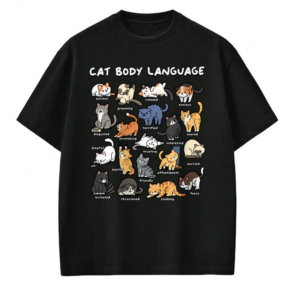 Cat Love Shirt, Funny Cat Lover Gift UnisexT-Shirt/Hoodie/Sweatshirt HLT00 - Cat Body Language Cute Cat Lover Kawaii T-Shirt