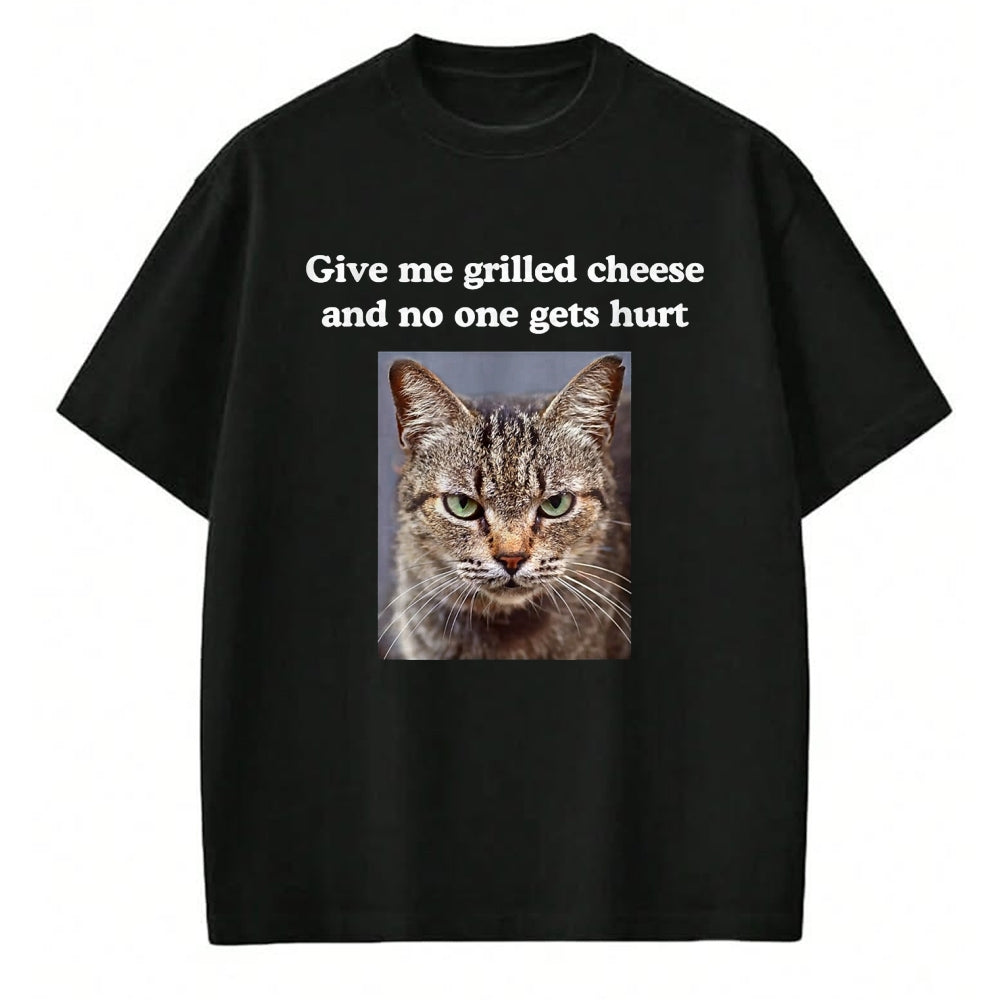 Cat Love Shirt, Funny Cat Lover Gift UnisexT-Shirt/Hoodie/Sweatshirt HLT00 - Funny Sarcastic Gray Tabby Cats Quote Love Grilled Cheese T-Shirt, Women, Dark Heather Grey, Large