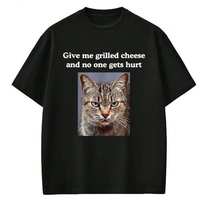 Cat Love Shirt, Funny Cat Lover Gift UnisexT-Shirt/Hoodie/Sweatshirt HLT00 - Funny Sarcastic Gray Tabby Cats Quote Love Grilled Cheese T-Shirt, Women, Dark Heather Grey, Large