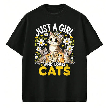 Cat Love Shirt, Funny Cat Lover Gift UnisexT-Shirt/Hoodie/Sweatshirt HLT00 - Cute Cat Lover Just A Girl Who Loves Cats T-Shirt