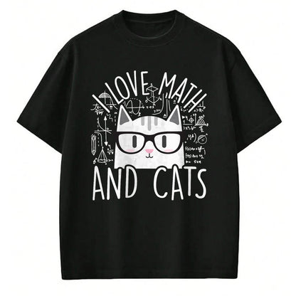 Cat Love Shirt, Funny Cat Lover Gift UnisexT-Shirt/Hoodie/Sweatshirt HLT00 - I Love Math and Cats Cute Kitty Cat Feline Lover Gift T-Shirt Small (1)
