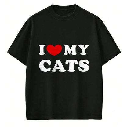 Cat Love Shirt, Funny Cat Lover Gift UnisexT-Shirt/Hoodie/Sweatshirt HLT00 - I Love My Cats, I Heart My Cats T-Shirt, Men, Black, 3X-Large (1)