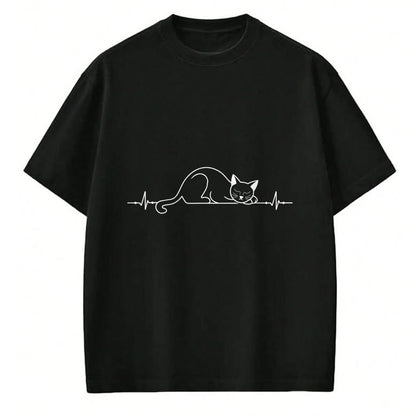 Cat Love Shirt, Funny Cat Lover Gift UnisexT-Shirt/Hoodie/Sweatshirt HLT00 - Cat Heartbeat Love Cats Women_s Girls Cat Lover T-Shirt (2)