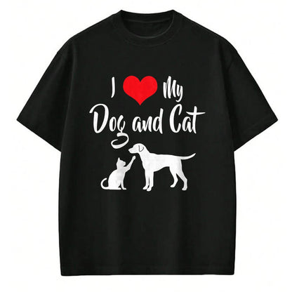 Cat Love Shirt, Funny Cat Lover Gift UnisexT-Shirt/Hoodie/Sweatshirt HLT00 - I Love My Dog And Cat T-Shirt