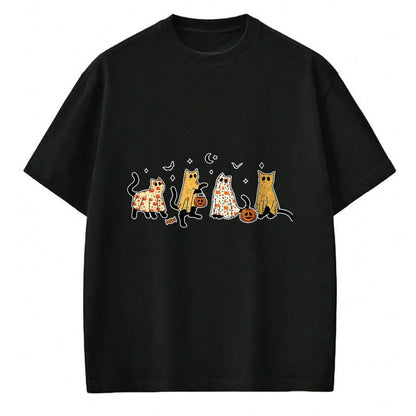 Cat Love Shirt, Funny Cat Lover Gift UnisexT-Shirt/Hoodie/Sweatshirt HLT00 - Cute Black Cats in Ghost Costume Women and Men Halloween T-Shirt, Women, Black, Medium