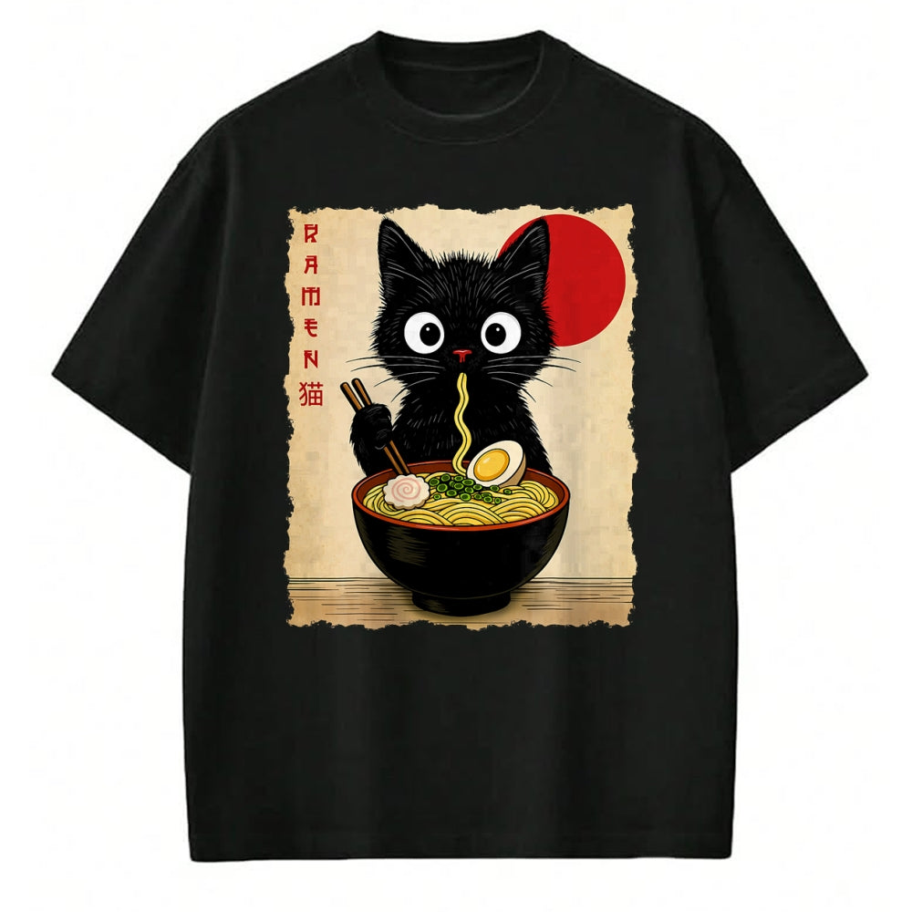 Cat Love Shirt, Funny Cat Lover Gift UnisexT-Shirt/Hoodie/Sweatshirt HLT00 - Anime Cat Ramen Japanese Funny Cat Graphic Tees Anime Gifts T-Shirt