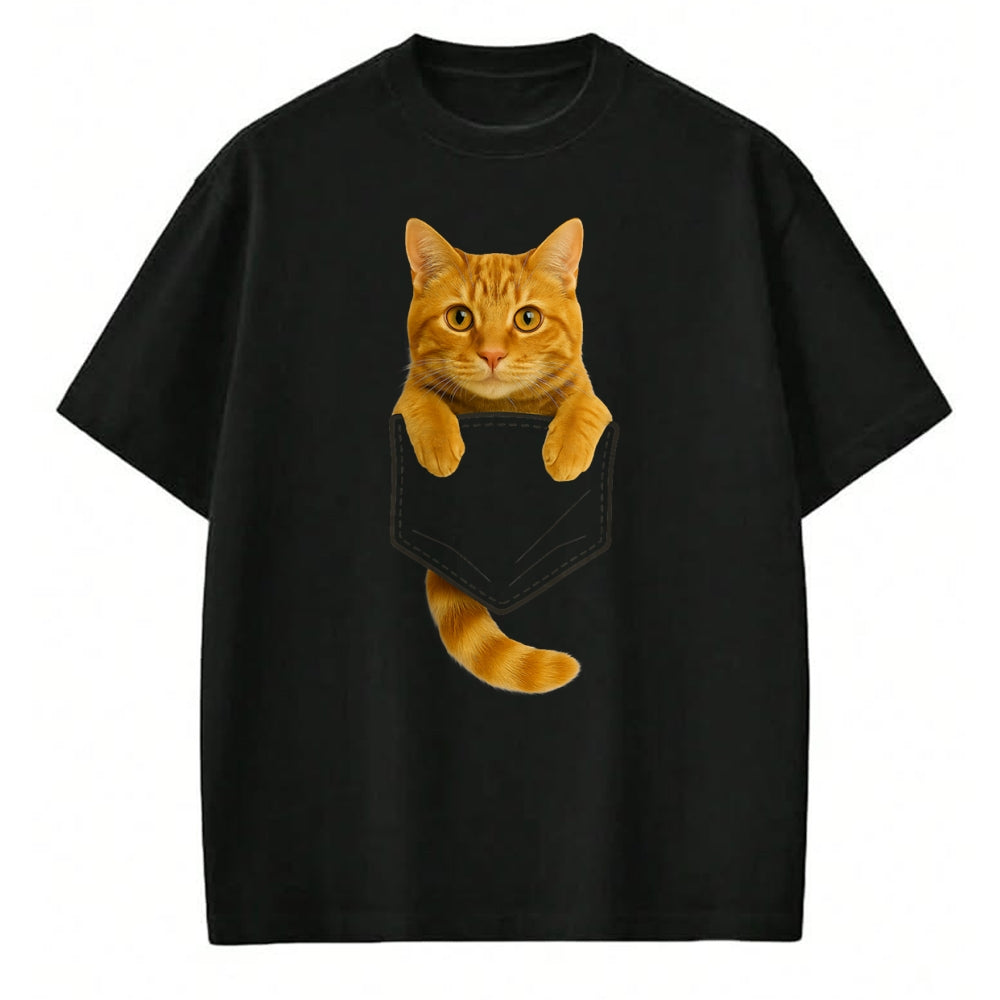 Cat Love Shirt, Funny Cat Lover Gift UnisexT-Shirt/Hoodie/Sweatshirt HLT00 - Cute Tabby Cat Pocket Funny Gifts Cat Mom Cat Dad Cat Lover T-Shirt