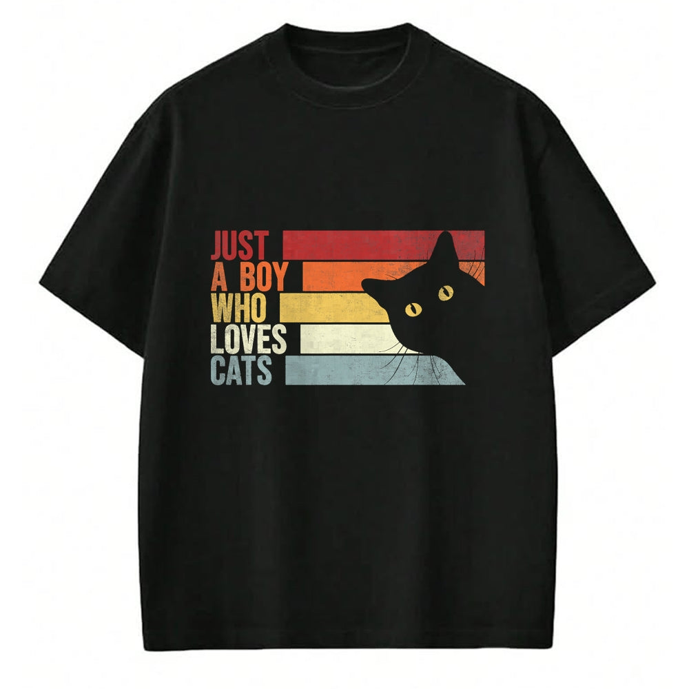 Cat Love Shirt, Funny Cat Lover Gift UnisexT-Shirt/Hoodie/Sweatshirt HLT00 - Just A Boy Who Loves Cats. Funny Cats Lover T-Shirt