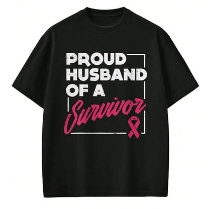 Best Husband Shirt, Wife and Husband Unisex T-Shirt/Hoodie/Sweatshirt HLT00 - Proud Husband of Survivor Breast Cancer Awareness Men Gift T-Shirt