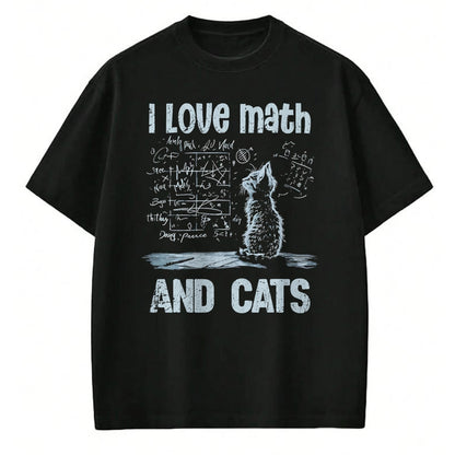 Cat Love Shirt, Funny Cat Lover Gift UnisexT-Shirt/Hoodie/Sweatshirt HLT00 - I Love Math and Cats Funny Cat Lover Science Teacher Student T-Shirt