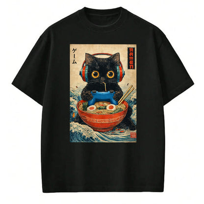 Cat Love Shirt, Funny Cat Lover Gift UnisexT-Shirt/Hoodie/Sweatshirt HLT00 - Cat Ramen Japanese Funny Graphic Tees Kawaii Cat Anime Gifts T-Shirt