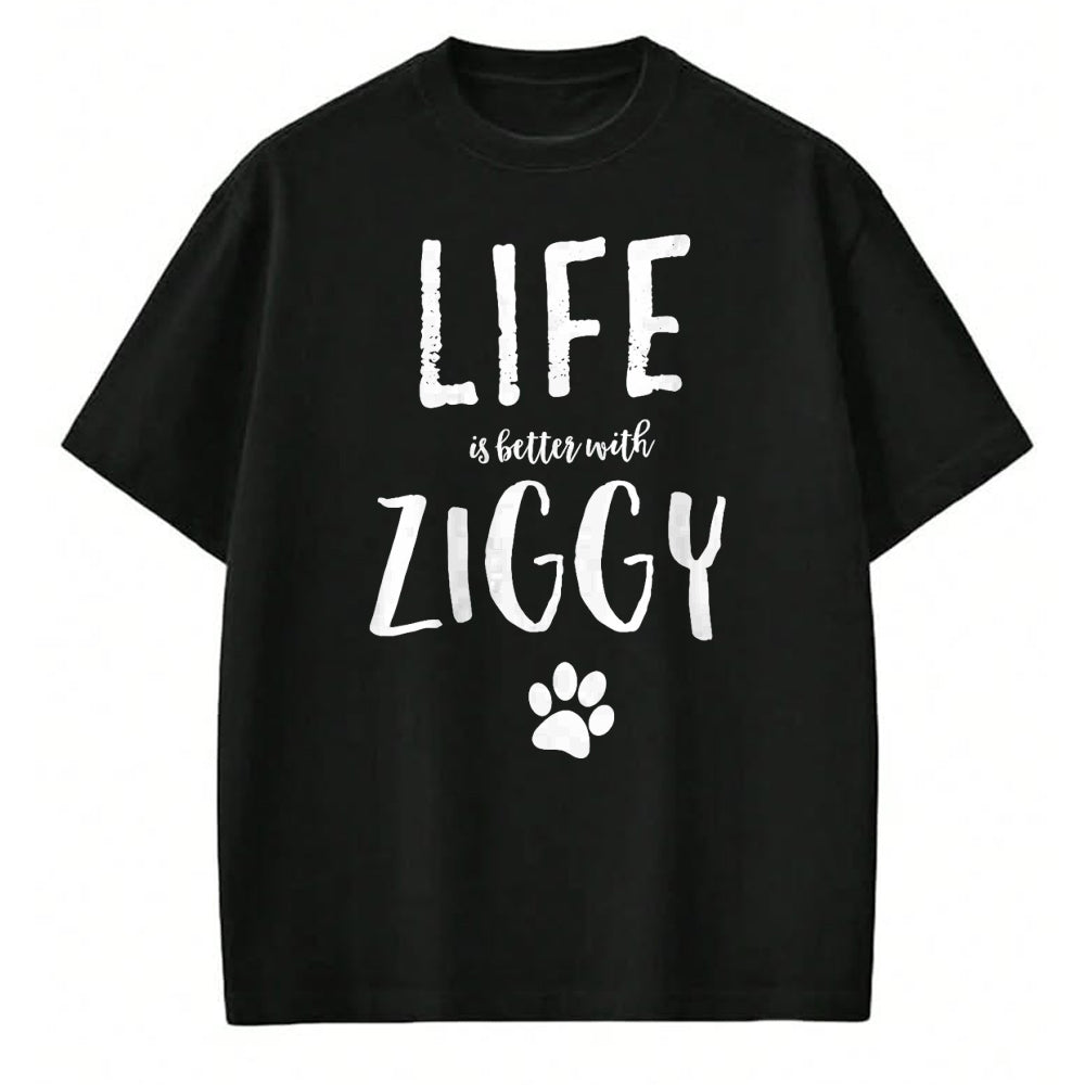 Cat Love Shirt, Funny Cat Lover Gift UnisexT-Shirt/Hoodie/Sweatshirt HLT00 - Ziggy Cat Name T-Shirt Gift Shirt T-Shirt - Black, Small - Cat Lovers (Adult Males and Females) - Un