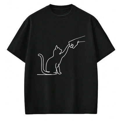 Cat Love Shirt, Funny Cat Lover Gift UnisexT-Shirt/Hoodie/Sweatshirt HLT00 - Cute Pet Tee I Love My Cat Best Friend Fist Bump Paw Cat T-Shirt, Men, Black, 3X-Large