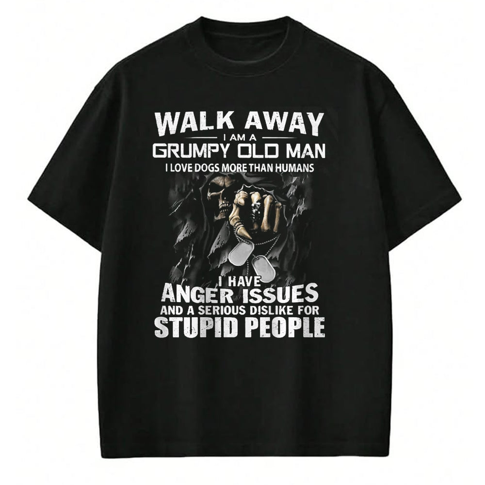 Best Husband Shirt, Wife and Husband Unisex T-Shirt/Hoodie/Sweatshirt HLT00 - Walk Away I Am A Grumpy Old Man I Love Dogs More Than Humans T-Shirt