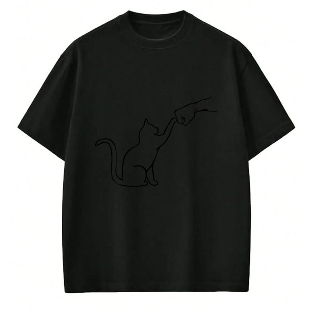 Cat Love Shirt, Funny Cat Lover Gift UnisexT-Shirt/Hoodie/Sweatshirt HLT00 - Cute Pet Tee I Love My Cat Best Friend Fist Bump Cat Lovers T-Shirt Small (1)