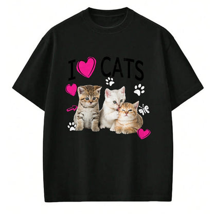 Cat Love Shirt, Funny Cat Lover Gift UnisexT-Shirt/Hoodie/Sweatshirt HLT00 - Cat Lover Tee Cute I Love Cats Kittens Hearts Paws Gift Idea T-Shirt (1)