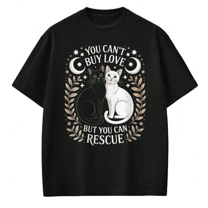 Cat Love Shirt, Funny Cat Lover Gift UnisexT-Shirt/Hoodie/Sweatshirt HLT00 - Women_s You Can_t Buy Love But You Can Rescue It Cat Lovers V-Neck T-Shirt