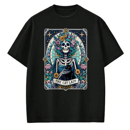 Cat Love Shirt, Funny Cat Lover Gift UnisexT-Shirt/Hoodie/Sweatshirt HLT00 - The Cat Lady Tarot Card Skeleton Cat Mom Cat Lover T-Shirt