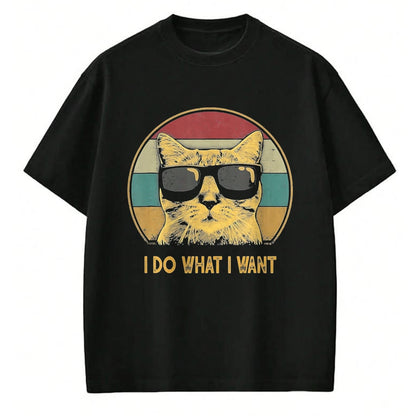 Cat Love Shirt, Funny Cat Lover Gift UnisexT-Shirt/Hoodie/Sweatshirt HLT00 - Retro Ich Mache was ich Want, cat Funny cat Lover T-Shirt, Men, Black, 3X-Large