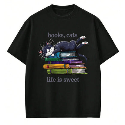 Cat Love Shirt, Funny Cat Lover Gift UnisexT-Shirt/Hoodie/Sweatshirt HLT00 - Funny Cats Books Lover Men Women T-Shirt