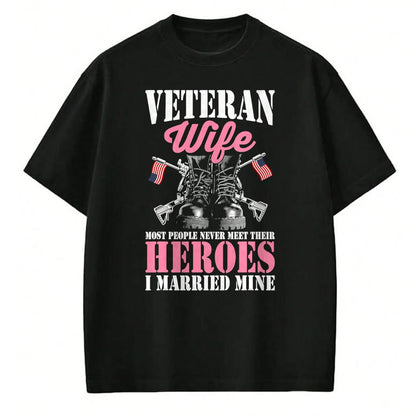 Best Husband Shirt, Wife and Husband Unisex T-Shirt/Hoodie/Sweatshirt HLT00 - Veteran Wife Married Mine Proud Military Veteran Husband T-Shirt