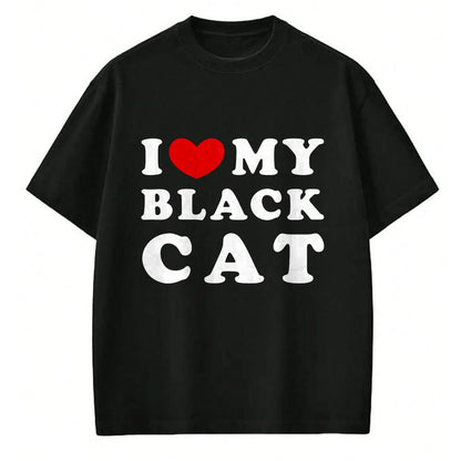 Cat Love Shirt, Funny Cat Lover Gift UnisexT-Shirt/Hoodie/Sweatshirt HLT00 - I Love My Black Cat, I Heart My Black Cat T-Shirt