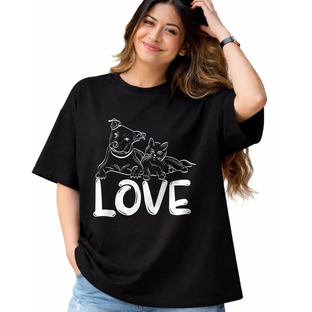 Cat Love Shirt, Funny Cat Lover Gift UnisexT-Shirt/Hoodie/Sweatshirt HLT00 - I Love My Cat Dog Animal Paws T-Shirt for Men Women Kids