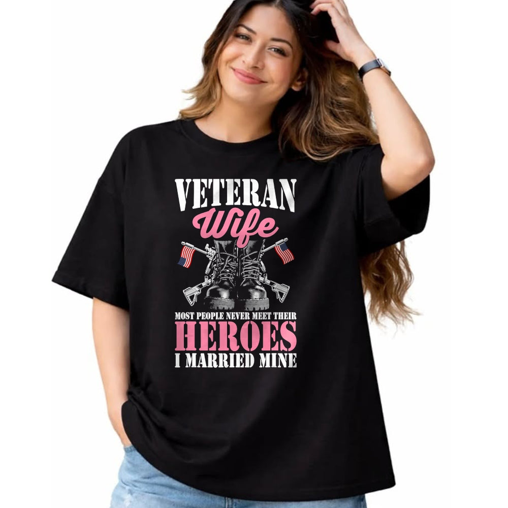 Best Husband Shirt, Wife and Husband Unisex T-Shirt/Hoodie/Sweatshirt HLT00 - Veteran Wife Married Mine Proud Military Veteran Husband T-Shirt