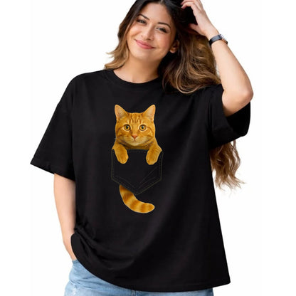 Cat Love Shirt, Funny Cat Lover Gift UnisexT-Shirt/Hoodie/Sweatshirt HLT00 - Cute Tabby Cat Pocket Funny Gifts Cat Mom Cat Dad Cat Lover T-Shirt