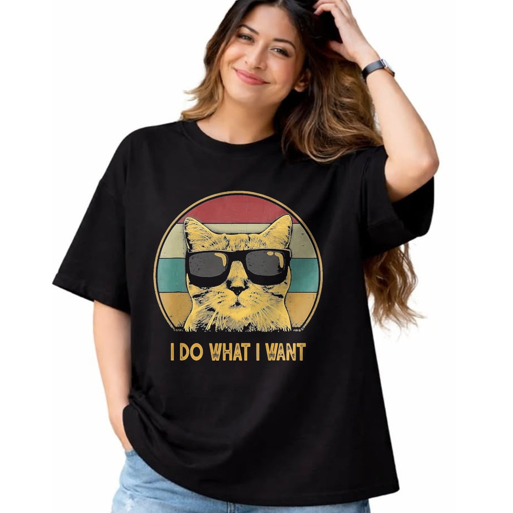 Cat Love Shirt, Funny Cat Lover Gift UnisexT-Shirt/Hoodie/Sweatshirt HLT00 - Retro Ich Mache was ich Want, cat Funny cat Lover T-Shirt, Men, Black, 3X-Large