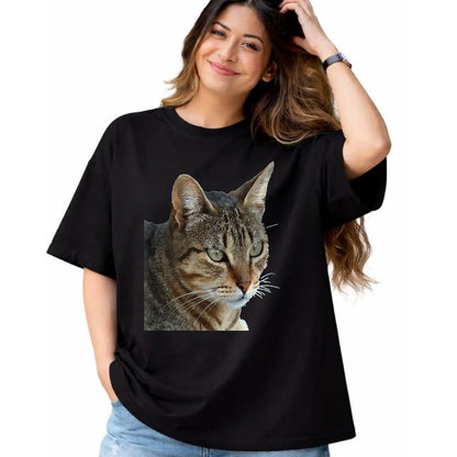 Cat Love Shirt, Funny Cat Lover Gift UnisexT-Shirt/Hoodie/Sweatshirt HLT00 - Stunning Tabby Cat Close Up Portrait Vector T-Shirt (1)