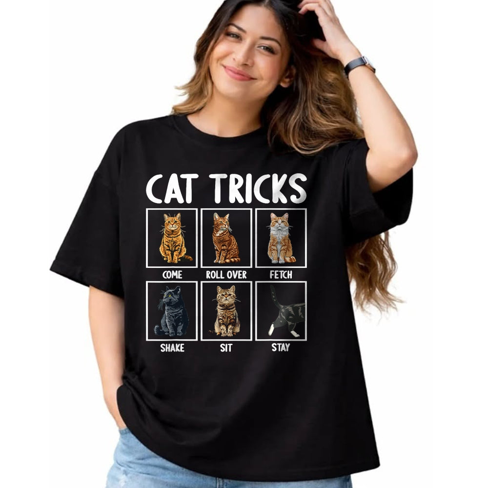 Cat Love Shirt, Funny Cat Lover Gift UnisexT-Shirt/Hoodie/Sweatshirt HLT00 - Cats Funny Cat Tricks T-Shirt, Small, Black