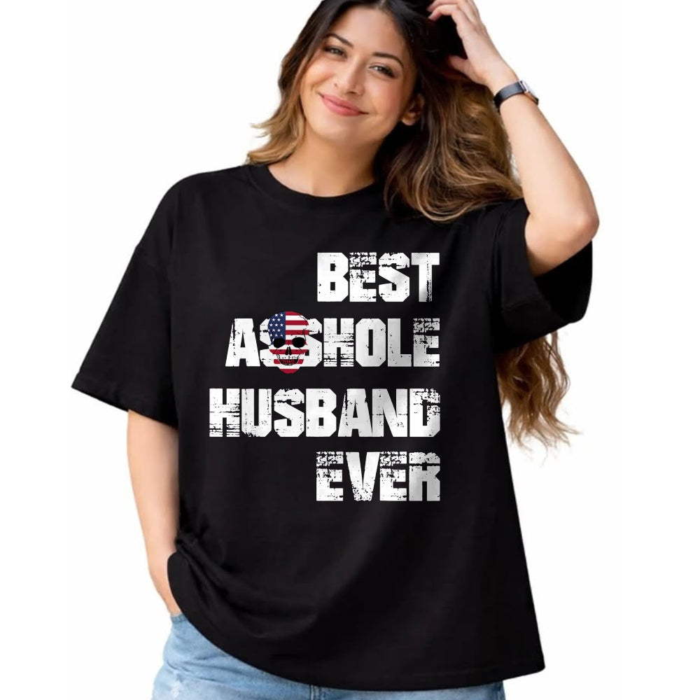 Best Husband Shirt, Wife and Husband Unisex T-Shirt/Hoodie/Sweatshirt HLT00 - Vintage Best Asshole Husband Ever Tshirt Husband Gift Idea