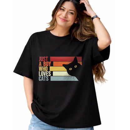 Cat Love Shirt, Funny Cat Lover Gift UnisexT-Shirt/Hoodie/Sweatshirt HLT00 - Just A Boy Who Loves Cats. Funny Cats Lover T-Shirt (2)