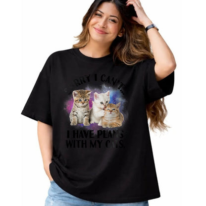 Cat Love Shirt, Funny Cat Lover Gift UnisexT-Shirt/Hoodie/Sweatshirt HLT00 - Sorry I Can_t I Have Plans with My Cat - Cat Lover Gift T-Shirt