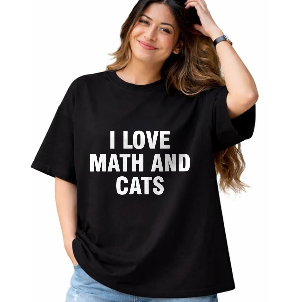 Cat Love Shirt, Funny Cat Lover Gift UnisexT-Shirt/Hoodie/Sweatshirt HLT00 - I Love Math and Cats T-Shirt