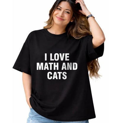 Cat Love Shirt, Funny Cat Lover Gift UnisexT-Shirt/Hoodie/Sweatshirt HLT00 - I Love Math and Cats T-Shirt