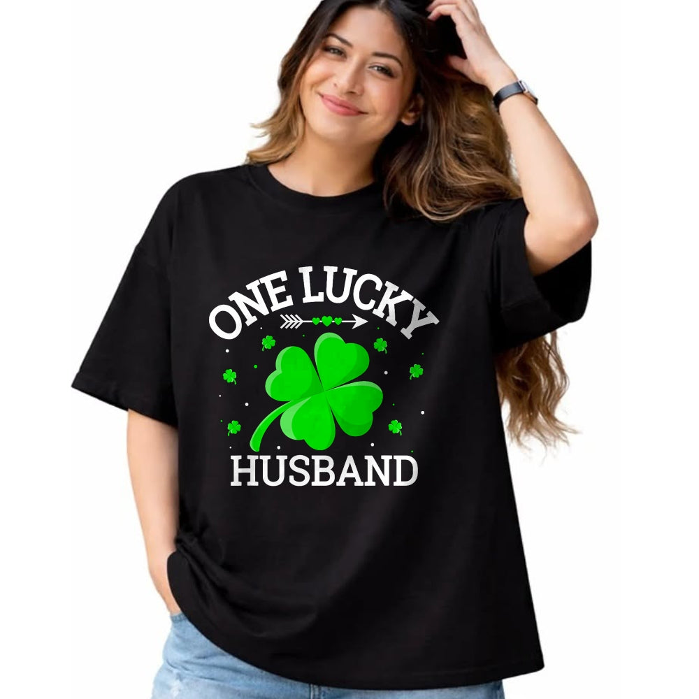 Best Husband Shirt, Wife and Husband Unisex T-Shirt/Hoodie/Sweatshirt HLT00 - One Lucky Husband Matching St Patrick_s Day T-Shirt