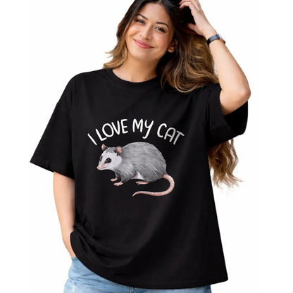 Cat Love Shirt, Funny Cat Lover Gift UnisexT-Shirt/Hoodie/Sweatshirt HLT00 - I Love My Cat Opossum T-Shirt, Men, Purple Heather, X-Large