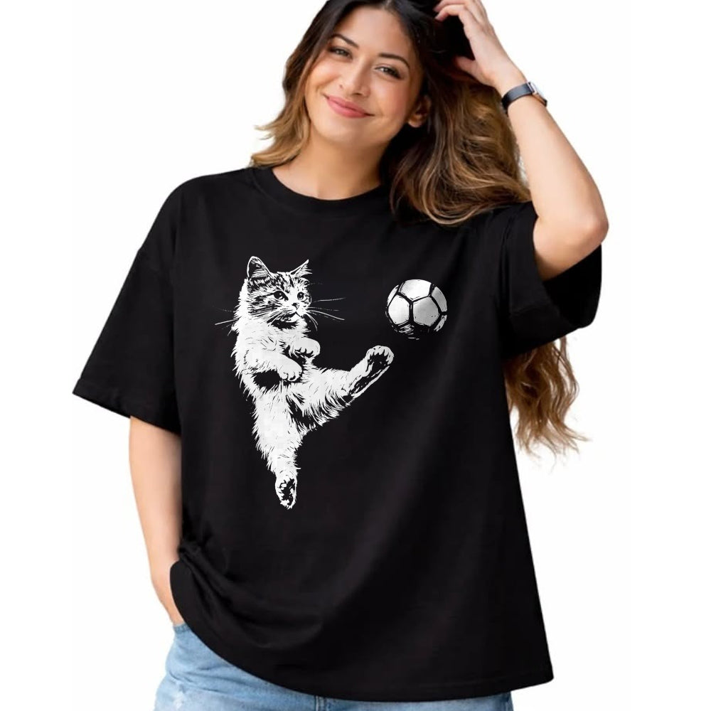 Cat Love Shirt, Funny Cat Lover Gift UnisexT-Shirt/Hoodie/Sweatshirt HLT00 - Funny Cat Soccer Ball Graphic Tee T-Shirt for Men Women Kids