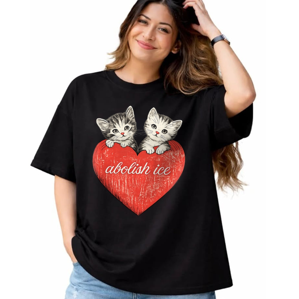 Cat Love Shirt, Funny Cat Lover Gift UnisexT-Shirt/Hoodie/Sweatshirt HLT00 - Abolish ICE, Cute Cat Valentine T-Shirt