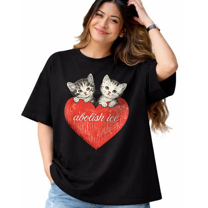 Cat Love Shirt, Funny Cat Lover Gift UnisexT-Shirt/Hoodie/Sweatshirt HLT00 - Abolish ICE, Cute Cat Valentine T-Shirt