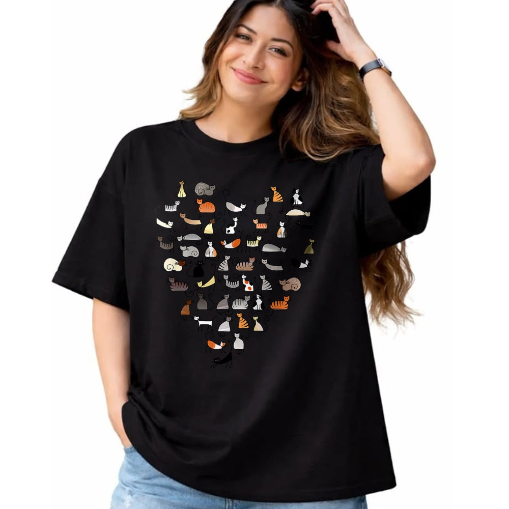 Cat Love Shirt, Funny Cat Lover Gift UnisexT-Shirt/Hoodie/Sweatshirt HLT00 - 50 Cats Fifty Multicolor Cats women_s T-Shirt
