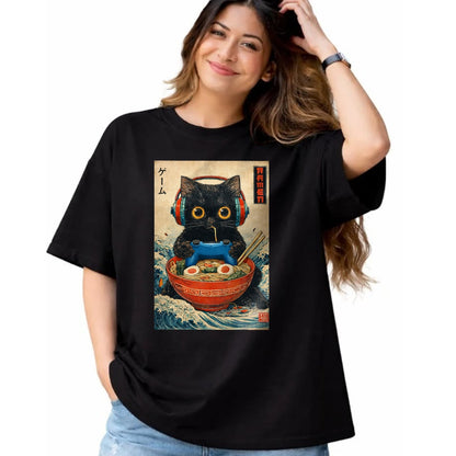 Cat Love Shirt, Funny Cat Lover Gift UnisexT-Shirt/Hoodie/Sweatshirt HLT00 - Cat Ramen Japanese Funny Graphic Tees Kawaii Cat Anime Gifts T-Shirt
