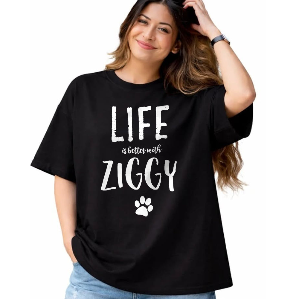 Cat Love Shirt, Funny Cat Lover Gift UnisexT-Shirt/Hoodie/Sweatshirt HLT00 - Ziggy Cat Name T-Shirt Gift Shirt T-Shirt - Black, Small - Cat Lovers (Adult Males and Females) - Un