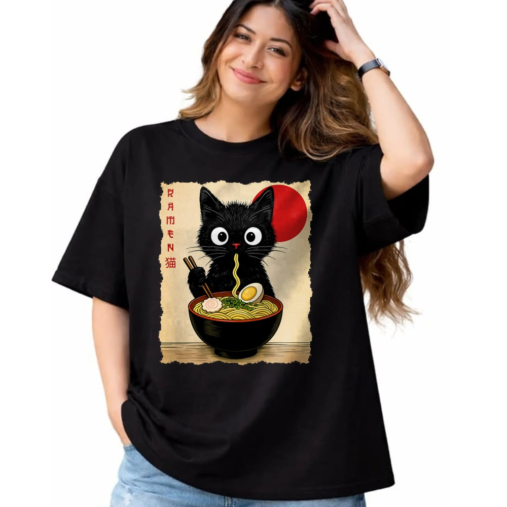 Cat Love Shirt, Funny Cat Lover Gift UnisexT-Shirt/Hoodie/Sweatshirt HLT00 - Anime Cat Ramen Japanese Funny Cat Graphic Tees Anime Gifts T-Shirt
