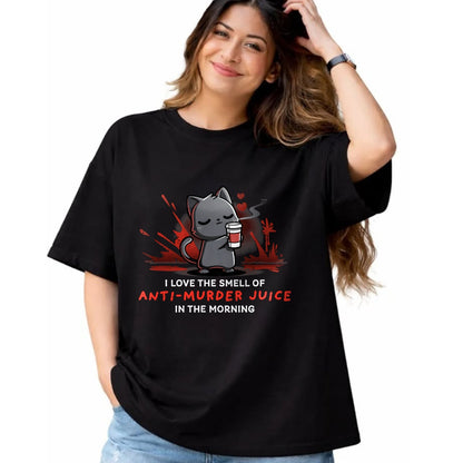 Cat Love Shirt, Funny Cat Lover Gift UnisexT-Shirt/Hoodie/Sweatshirt HLT00 - Cat Drink Coffee I Love The Smell Of Anti Murder Juice T-Shirt for Men Women